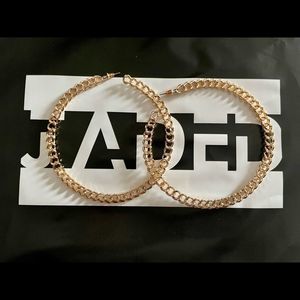 Gold Linked Earring Hoops